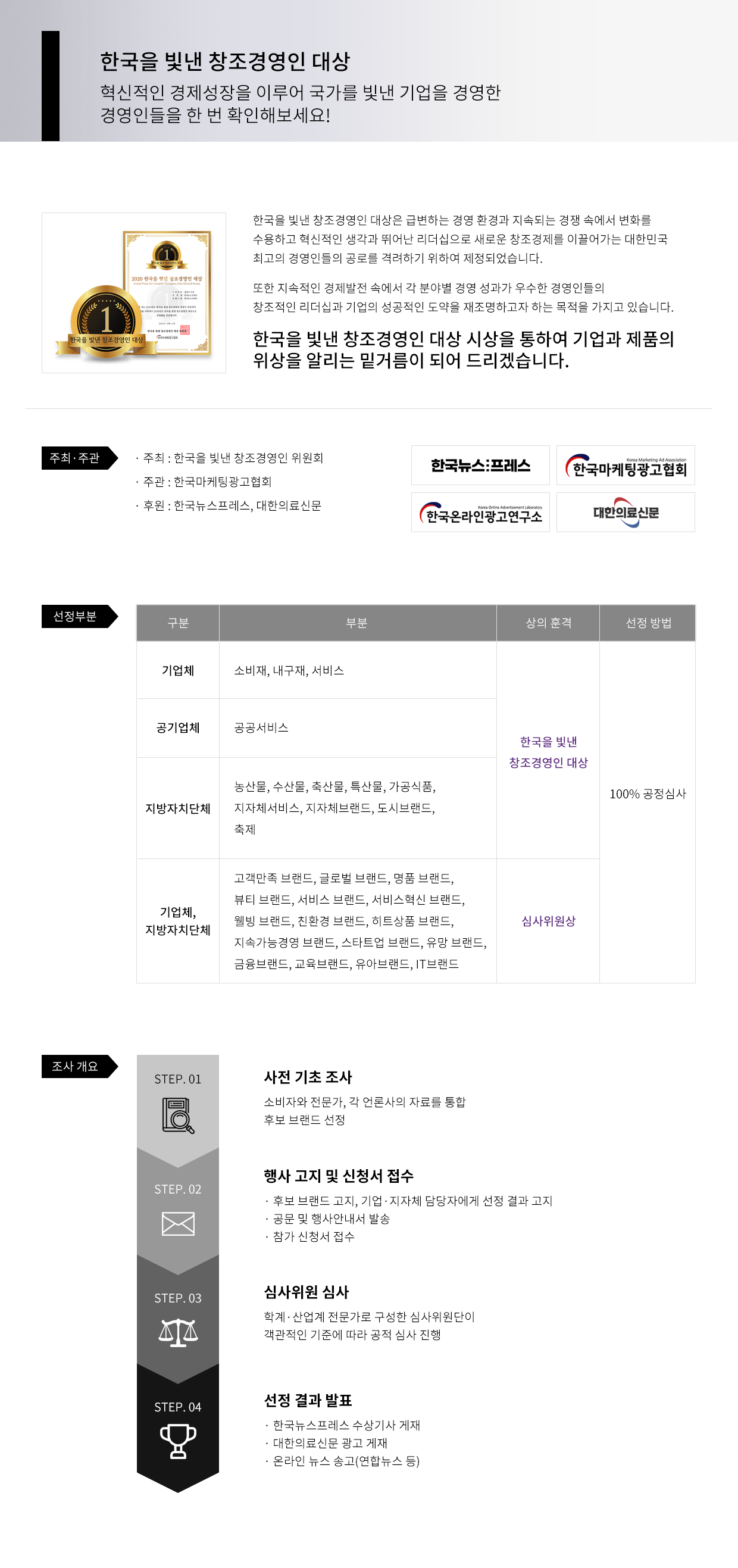 한국을빛낸창조경영인대상